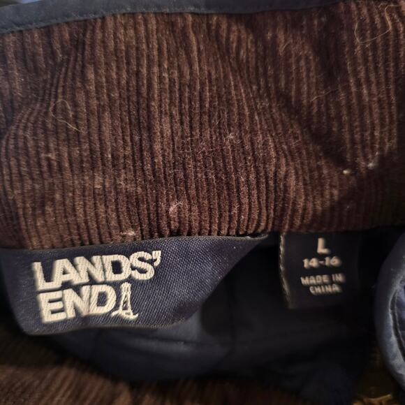 Lands End Womens Quilted Barn Chore Coat Size Large Navy Blue - Picture 5 of 6